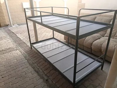 Metal Bunk Bed Frame (No Mattress) - Sturdy Double Deck