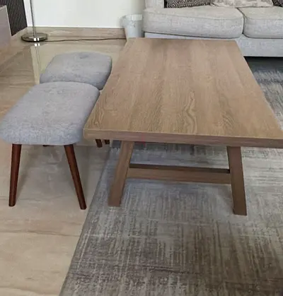 Coffee table with two stools