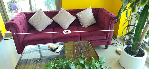 Comfortable Maroon Chesterfield Style Two Seater Sofa and Three seater