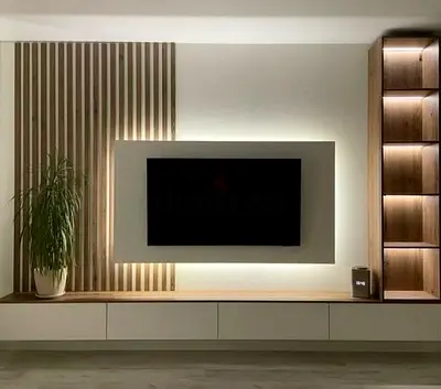 Wall-mounted flat panel TV with backlit feature