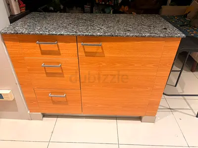 Kitchen Island with Marble Top. 3 drawer and  one big cabinet