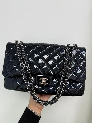 Chanel Navy Blue Patent Bag
