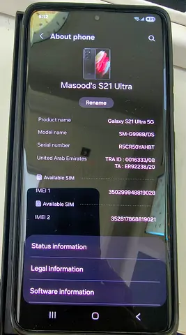 Samsung Galaxy S21 Ultra 5G (SM-G998B/DS) - Good Working Condition