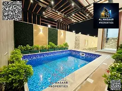 Modern corner villa, two floors and a roof with a private pool, close to the mosque. The price inclu