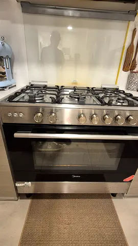 Midea Stainless Steel 5 Burner Gas Cooker with Large Oven