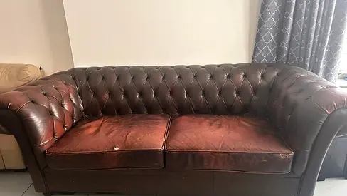 Brown leather sofa (2 seater) for sale