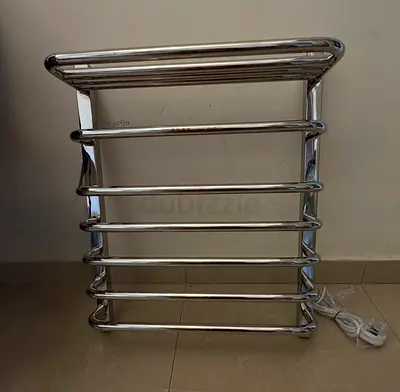 Electric Heated Towel Rail / Warmer - Chrome, Wall-Mountable