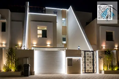 Villa for sale opposite the mosque, including water, electricity, and air conditioning. Freehold ow