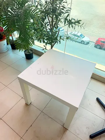 Simple White Square Side Table - Good Condition