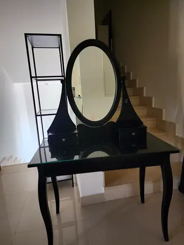 Dressing makeup table with mirror