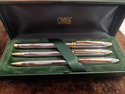 Cross Ballpoint, Rollerball  Pen pencil  Set in Original Case - Silver  Gold