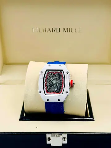 Richard Mille style skeleton dial watch with blue strap (preowned)