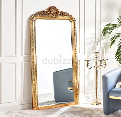 Vintage Gold Carved Full Length Floor Mirror LIKE NEW