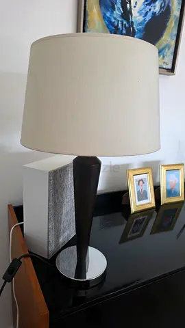 Pair of Designer Table Lamps | Wood  Metal Base
