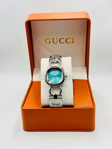Gucci Ladies Stainless Steel Bracelet Watch with Turquoise Dial - Boxed