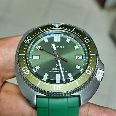 Seiko Prospex Green Dial Automatic Divers Watch (Turtle Style)