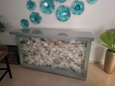 Modern Bar Table with Mother of Pearl Details