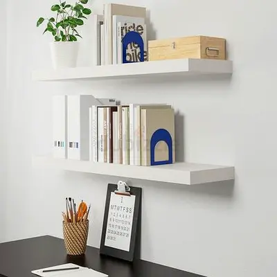 IKEA White LACK Floating Shelf (wall-mounted) - slim design