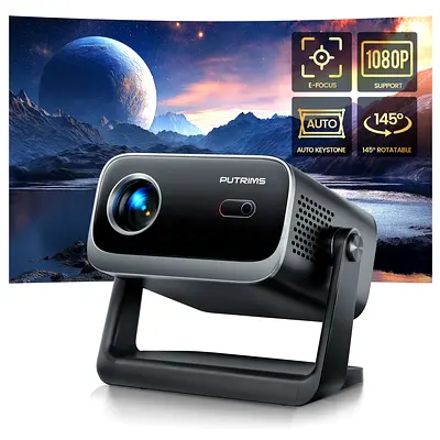 Putrims Portable Projector with 1080P Support and Auto Keystone
