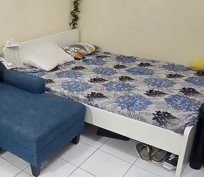 White King bed with FREE MEDICATED mattress 20cm thick - good condition
