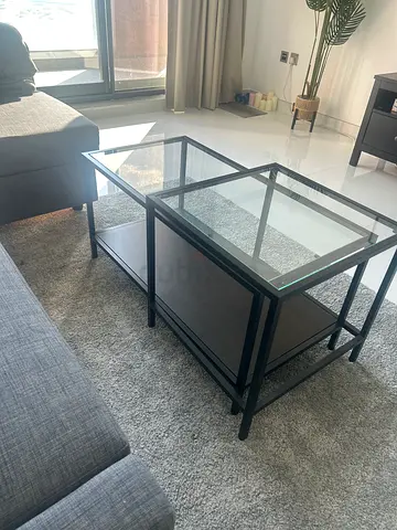 Glass top coffee tables x2 IKEA
