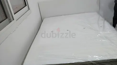 Ikea Malm White double bed frame with mattress - good condition