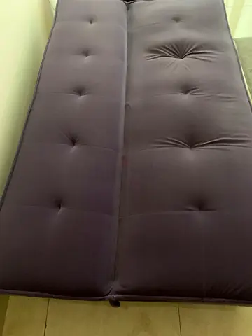 Convertible futon sofa bed - purple, good condition
