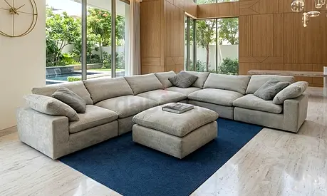 Feather filled sectional sofa 7 pieces