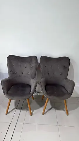 IKEA velvet chair in grey colo