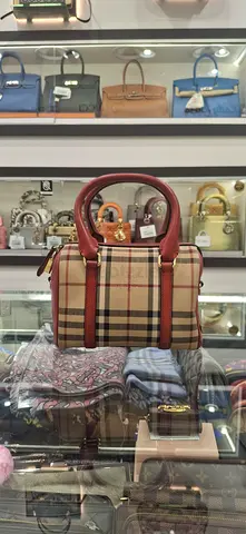 Burberry Plaid Pattern Mini Barrel Handbag
