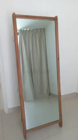 Full length mirror with wooden frame