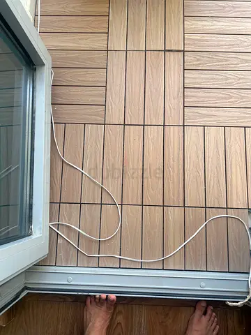 Interlocking Wood-Effect Deck Tiles (Used) - Set for Balcony/Patio