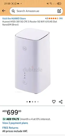 Huawei 5G CPE Router (Brand New) few days use only