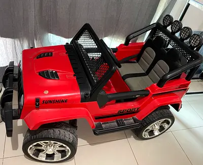 Red Electric Ride-On Jeep for Kids — Good Condition