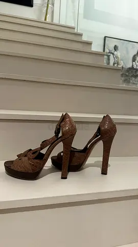Brown Croc-leather High Heel ,size 40