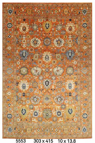 3 x 4.2 Traditional floral Style Area afghan wool hand knotted veg color dye living room bedroom rug