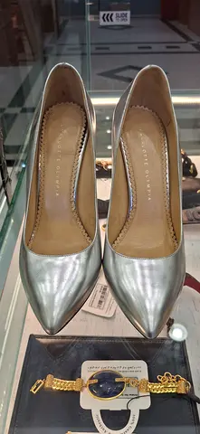 Charlotte Olympia Silver Pointed Toe Pumps