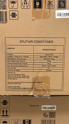 Split Air Conditioner - Indoor Unit (HW36CXYFB3-01) in Original Box