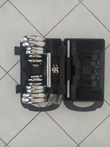 Adjustable Chrome Dumbbell Set with Carry Case