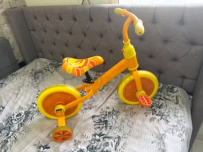 Babyhug Childrens Orange Balance/Training Bike/Cycle with Removable Pedals and Training Wheels