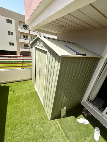 Outdoor Metal Storage Shed — Compact Balcony Garden Shed (Used)