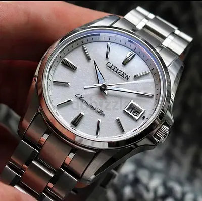 Citizen Eco-Drive Chronomaster-style Stainless Steel Mens Watch — White Dial, Date