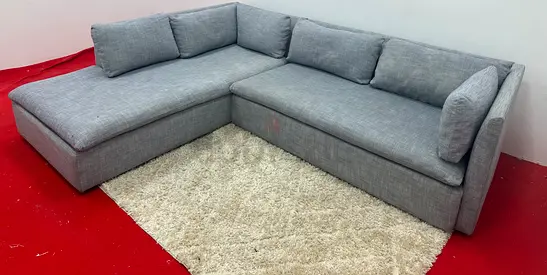 Grey color pottery barn lshape sofa