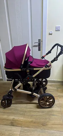 Purple and Gold Baby Pram Stroller