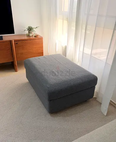 IKEA Grey Fabric / Storage Footstool - Excellent Condition