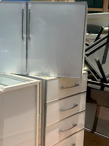 2 Medical chairs and White Storage Cabinet with Drawers