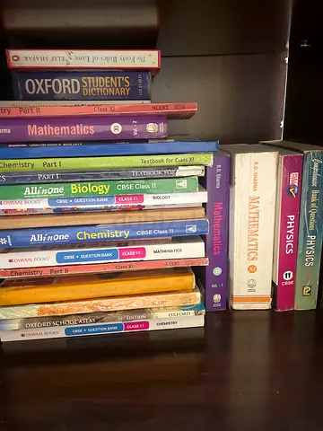 Set of School Textbooks and Reference Books - Physics, Chemistry, Biology, Mathematics, Dictionary