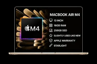 MacBook Air M4 13” | 16GB RAM | 256GB SSD | Starlight | Like New