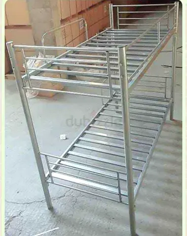 Metal Single Bunk Bed Frame - Silver, Sturdy Double Decker