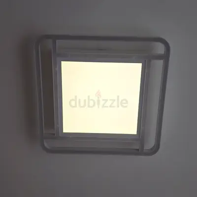 Modern Square LED Ceiling Light, 50cm, 3 Color Modes with Glowing Frame